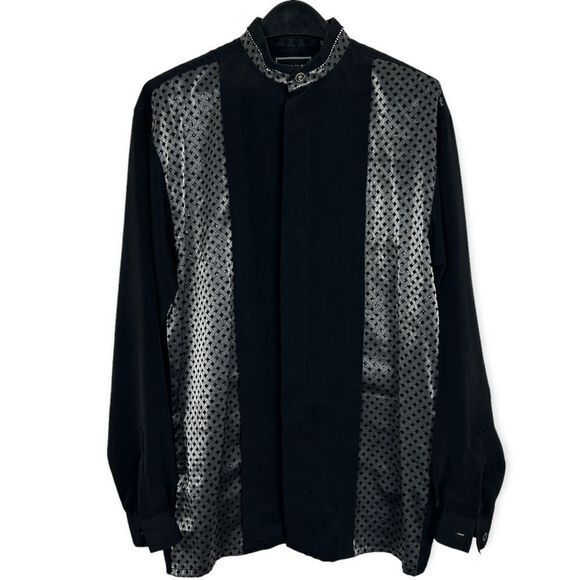 Vintage Pronti Collection By Phita Men's Small Poly Rayon Bedazzled Sparkle - Picture 7 of 7